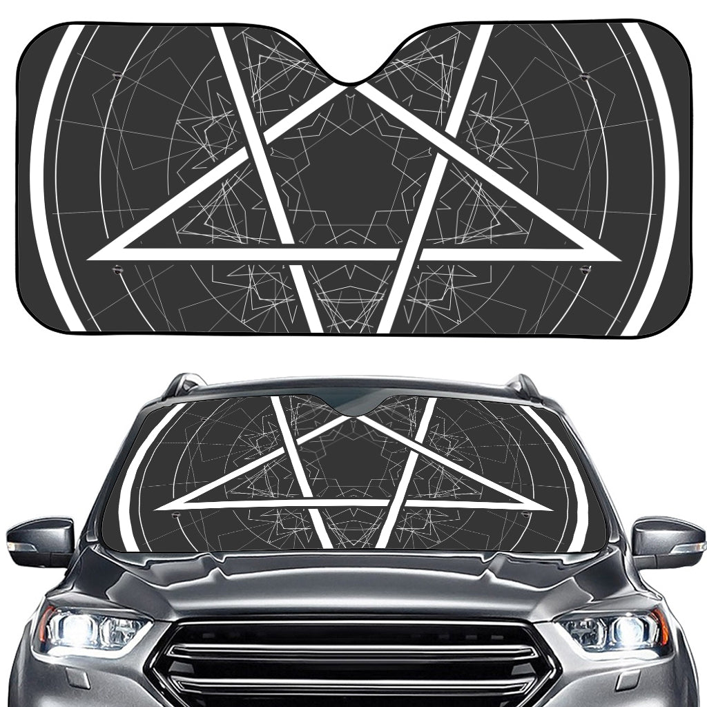 Geometric Inverted Pentagram Print Car Windshield Sun Shade