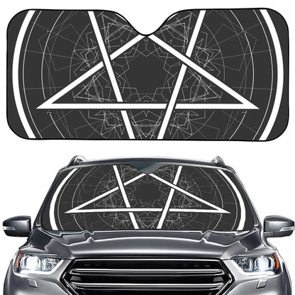 Geometric Inverted Pentagram Print Car Windshield Sun Shade