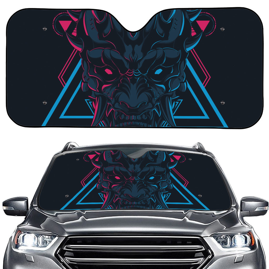 Geometric Japanese Demon Print Car Windshield Sun Shade