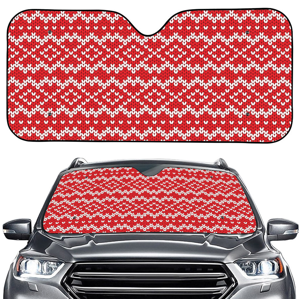 Geometric Knitted Pattern Print Car Windshield Sun Shade