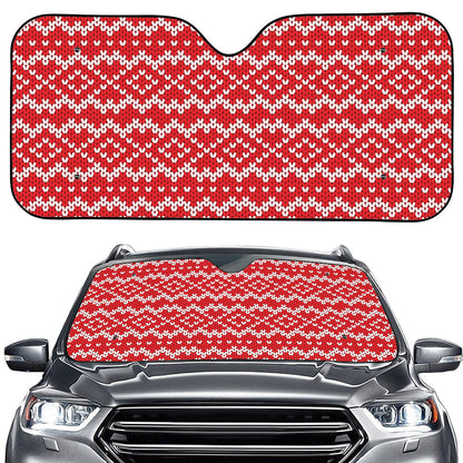 Geometric Knitted Pattern Print Car Windshield Sun Shade