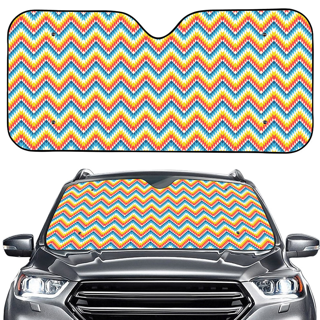 Geometric Native American Pattern Print Car Windshield Sun Shade