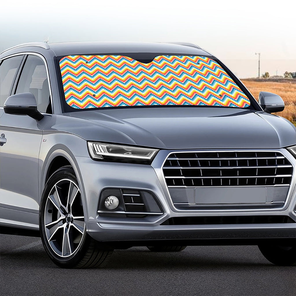 Geometric Native American Pattern Print Car Windshield Sun Shade