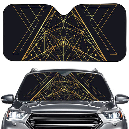 Geometric Pyramid Print Car Windshield Sun Shade