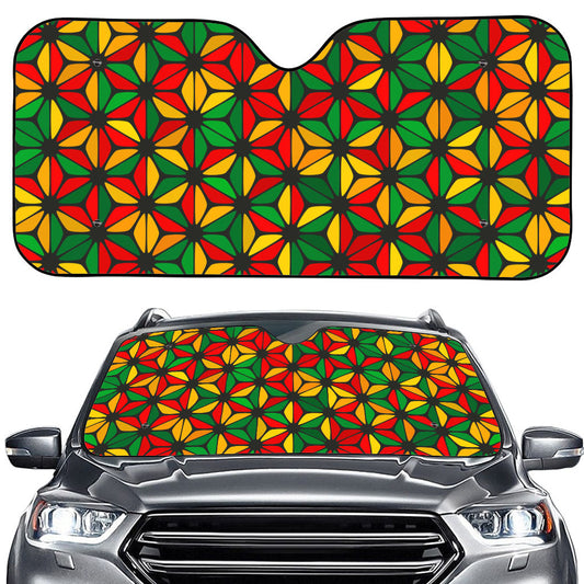 Geometric Reggae Pattern Print Car Windshield Sun Shade