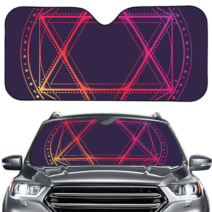 Geometric Star of David Print Car Windshield Sun Shade