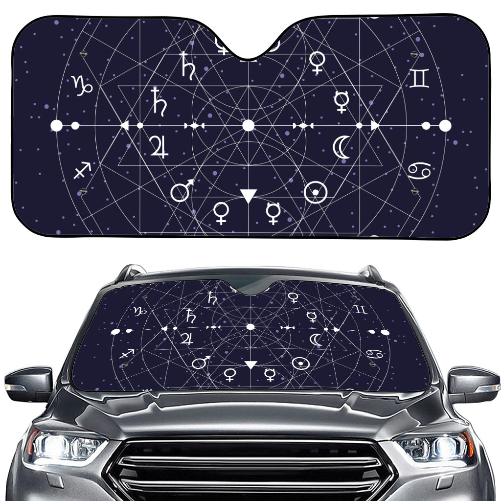 Geometric Zodiac Signs Print Car Windshield Sun Shade