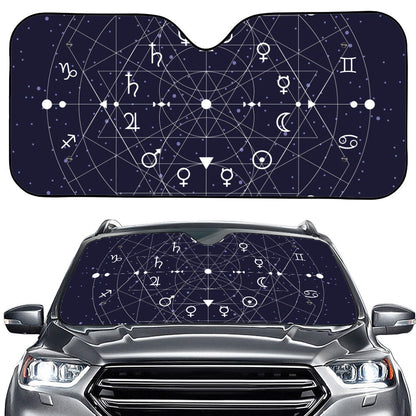 Geometric Zodiac Signs Print Car Windshield Sun Shade