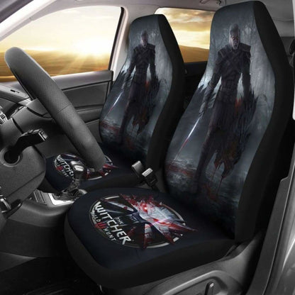 Geralt Car Seat Covers Logo The Witcher 3: Wild Hunt Game Universal Fit 051012