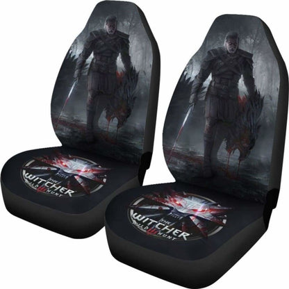 Geralt Car Seat Covers Logo The Witcher 3: Wild Hunt Game Universal Fit 051012