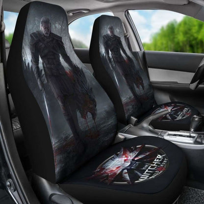 Geralt Car Seat Covers Logo The Witcher 3: Wild Hunt Game Universal Fit 051012