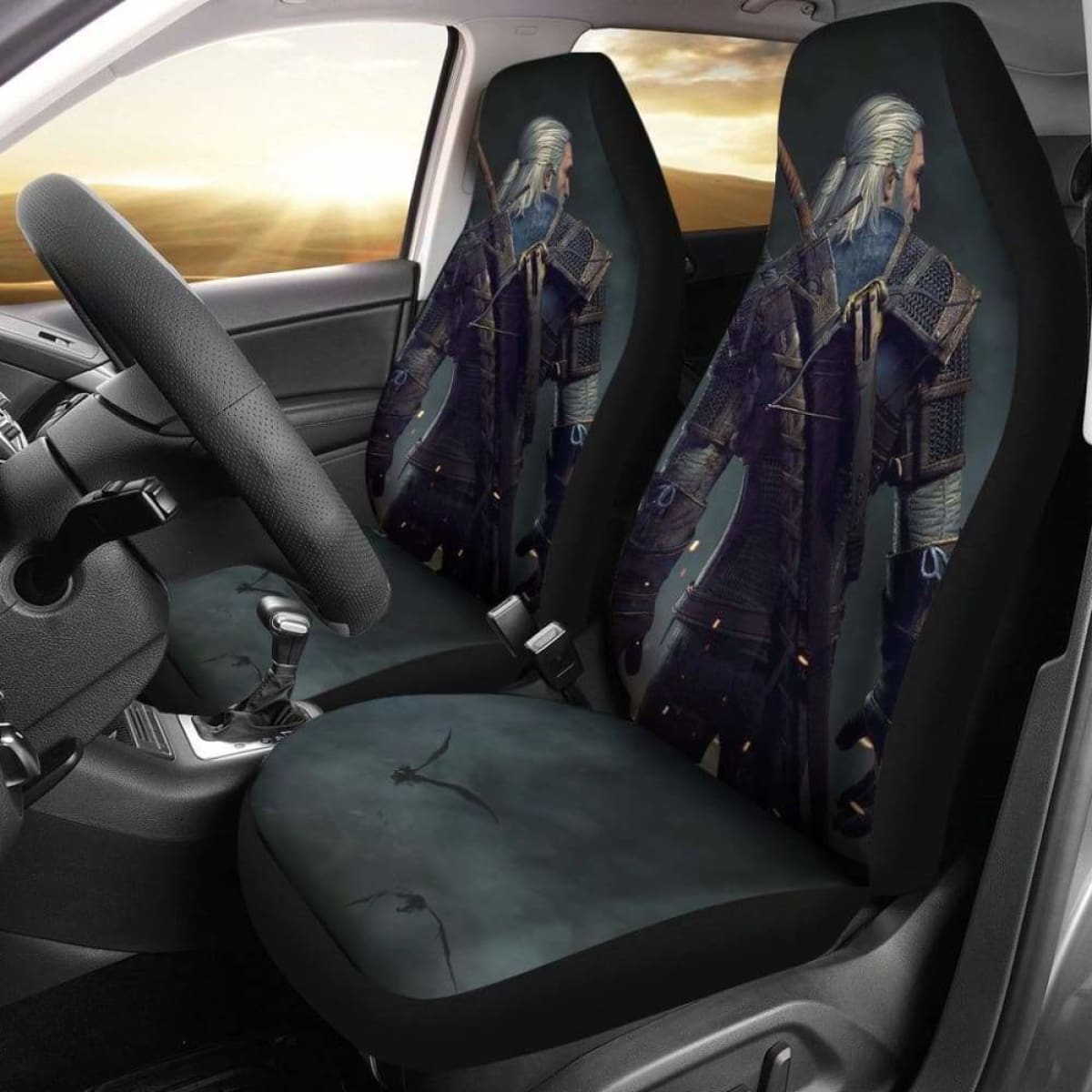 Geralt Car Seat Covers The Witcher 3: Wild Hunt Game Fan Gift Universal Fit 051012