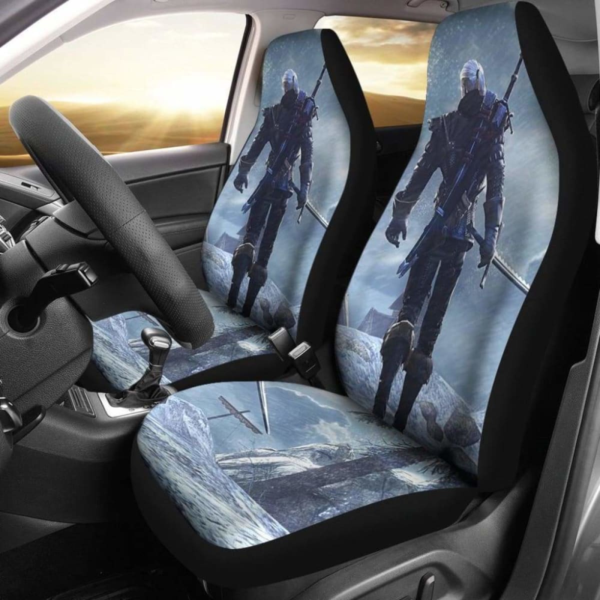 Geralt Car Seat Covers The Witcher 3: Wild Hunt Gaming 3D Universal Fit 051012