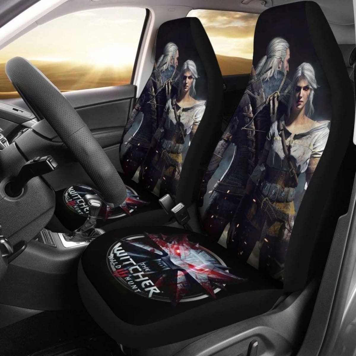 Geralt & Ciri Car Seat Covers The Witcher 3: Wild Hunt Game Universal Fit 051012