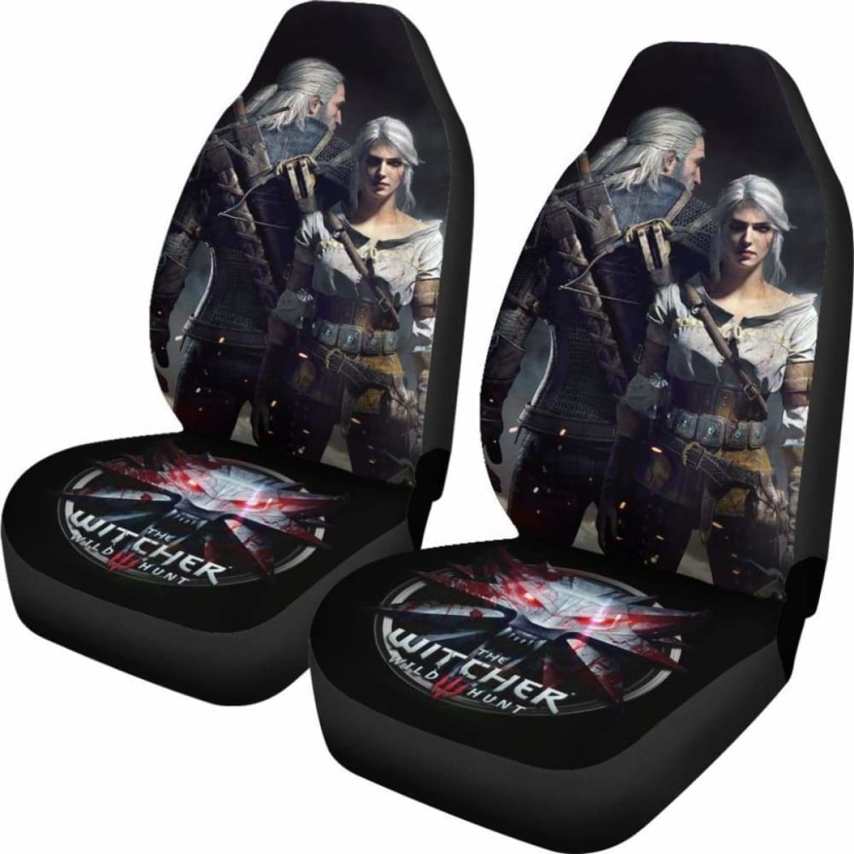 Geralt & Ciri Car Seat Covers The Witcher 3: Wild Hunt Game Universal Fit 051012