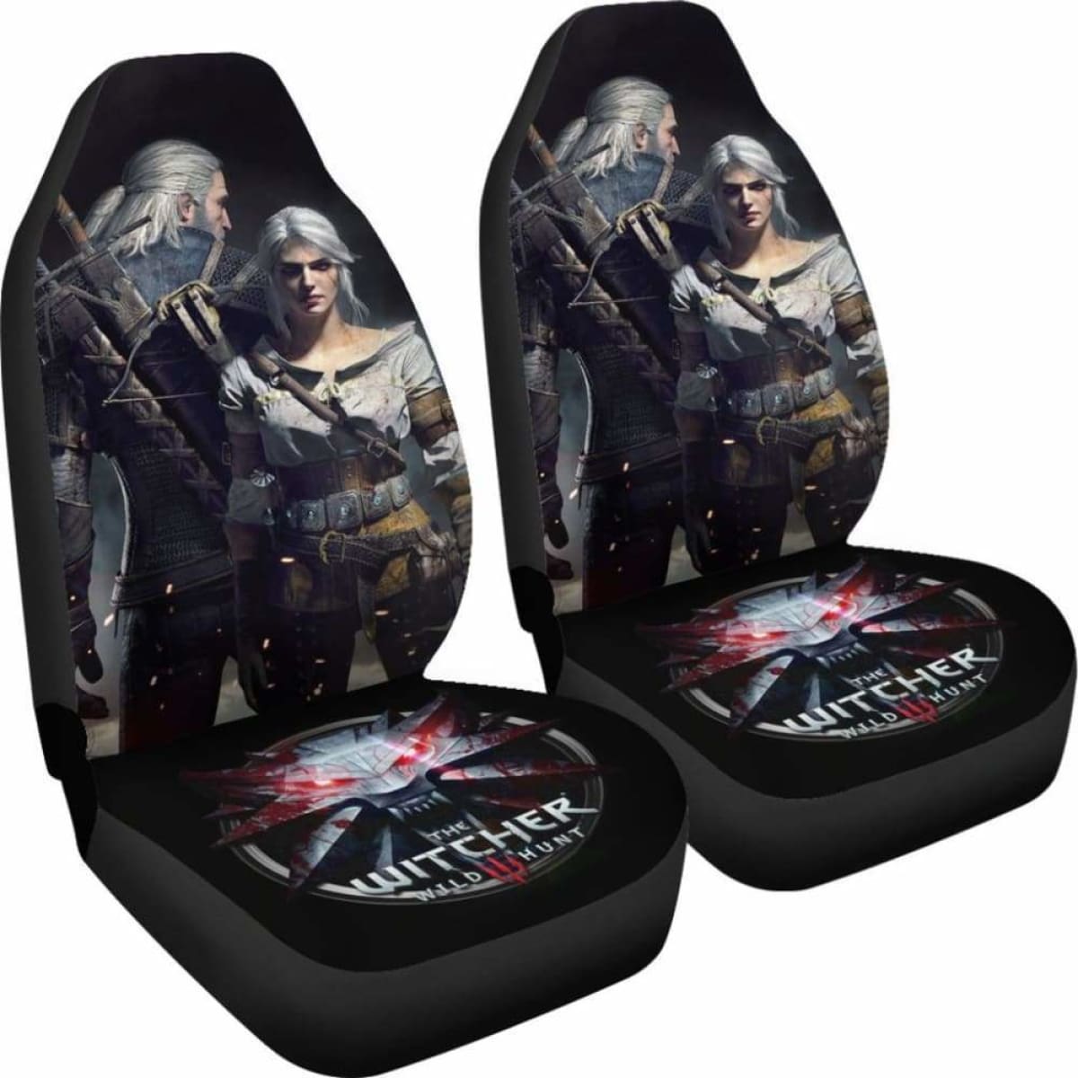 Geralt & Ciri Car Seat Covers The Witcher 3: Wild Hunt Game Universal Fit 051012