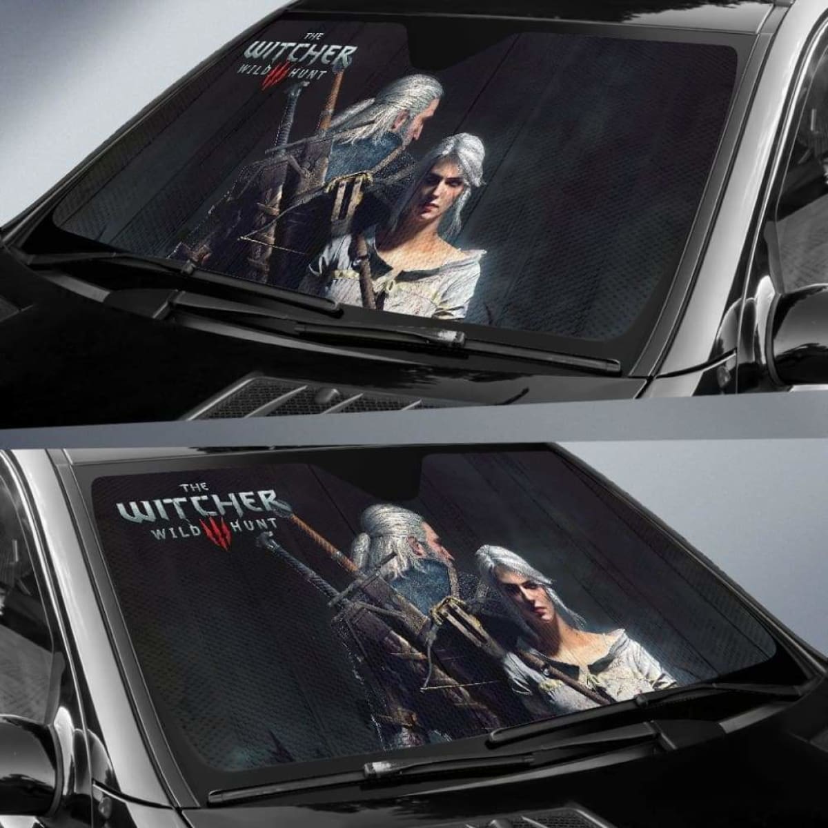 Geralt & Ciri Car Sun Shades The Witcher 3: Wild Hunt Game Universal Fit 051012