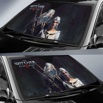 Geralt & Ciri Car Sun Shades The Witcher 3: Wild Hunt Game Universal Fit 051012