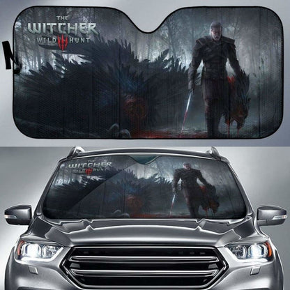 Geralt Game The Witcher 3: Wild Hunt Car Sun Shades Universal Fit 051012