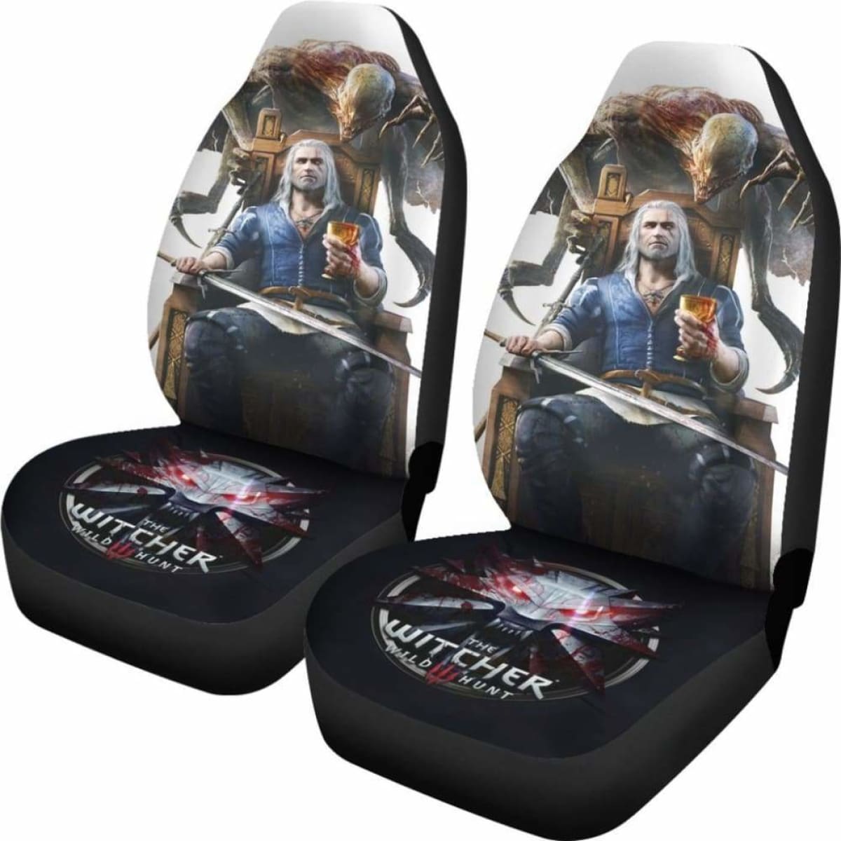 Geralt Logo The Witcher 3: Wild Hunt Car Seat Covers Game Universal Fit 051012