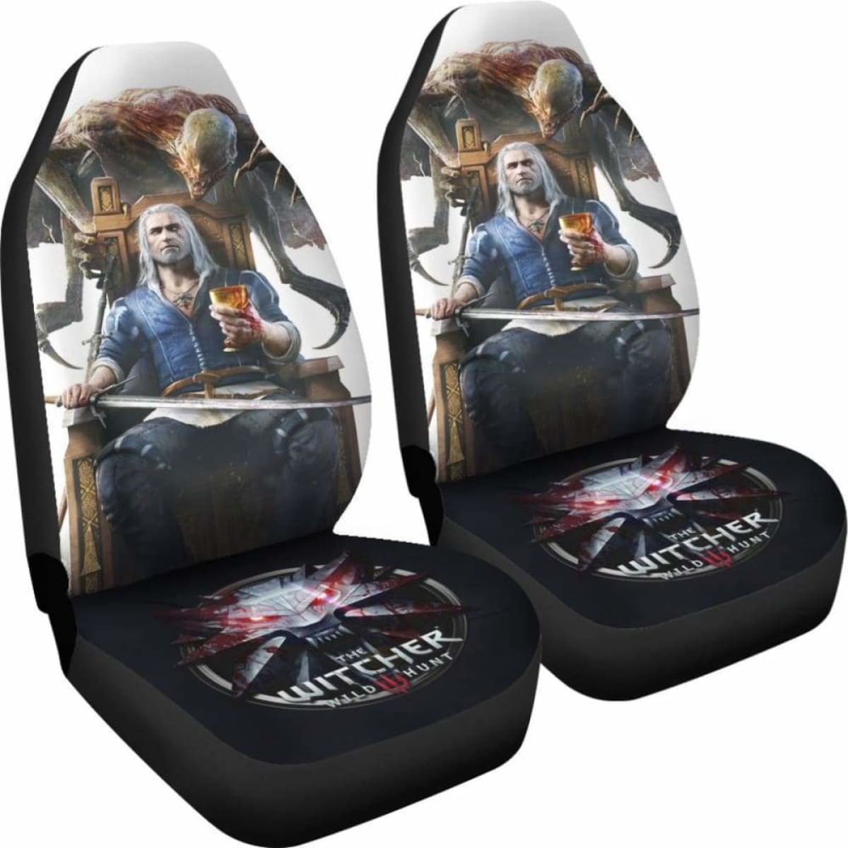 Geralt Logo The Witcher 3: Wild Hunt Car Seat Covers Game Universal Fit 051012