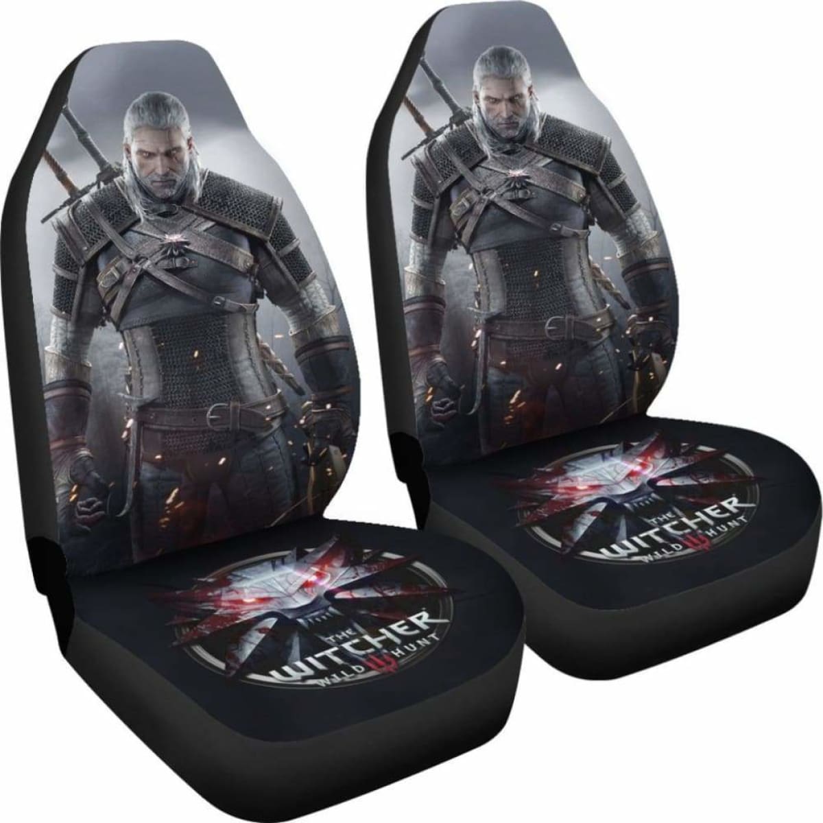 Geralt Logo The Witcher 3: Wild Hunt Game Car Seat Covers Universal Fit 051012