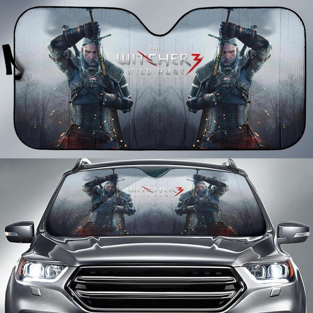 Geralt Of Rivia The Witcher Wild Hunt Auto Sun Shade Nh06 Universal Fit 111204
