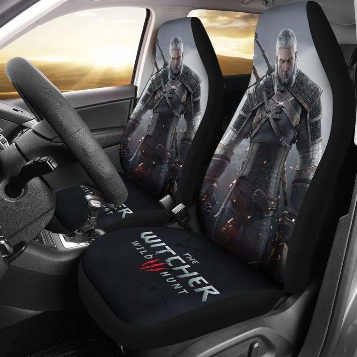 Geralt The Witcher 3: Wild Hunt Car Seat Covers Game Fan Gift Universal Fit 051012