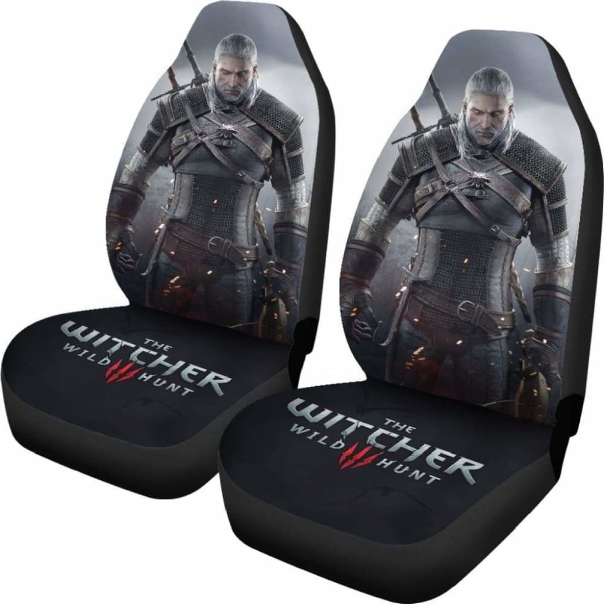 Geralt The Witcher 3: Wild Hunt Car Seat Covers Game Fan Gift Universal Fit 051012