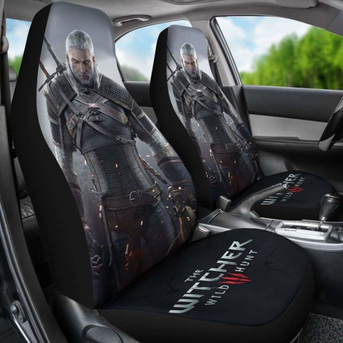 Geralt The Witcher 3: Wild Hunt Car Seat Covers Game Fan Gift Universal Fit 051012