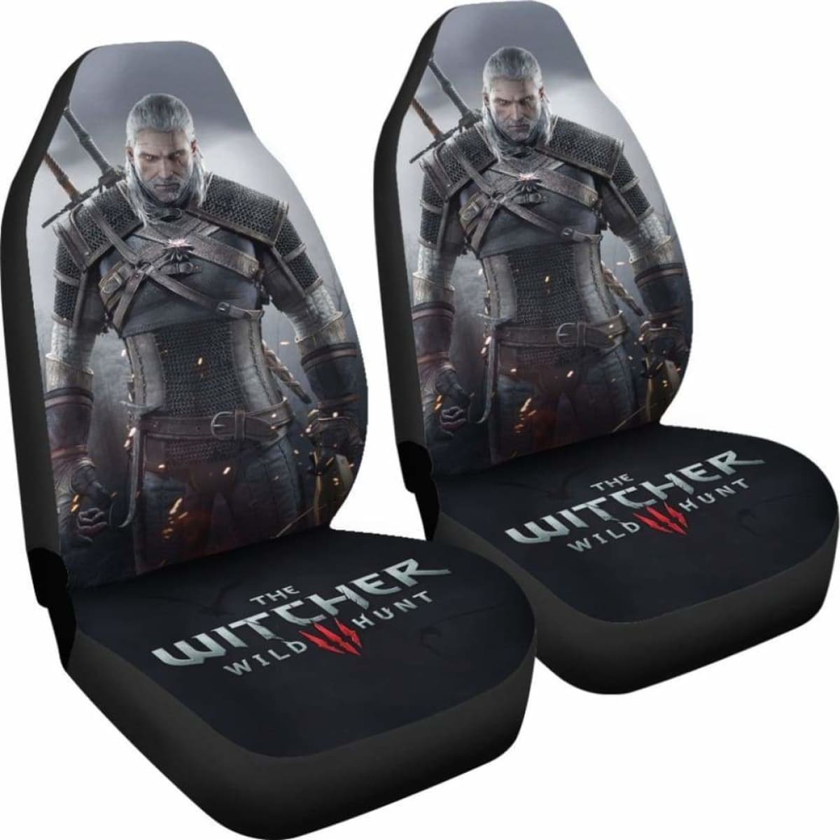 Geralt The Witcher 3: Wild Hunt Car Seat Covers Game Fan Gift Universal Fit 051012