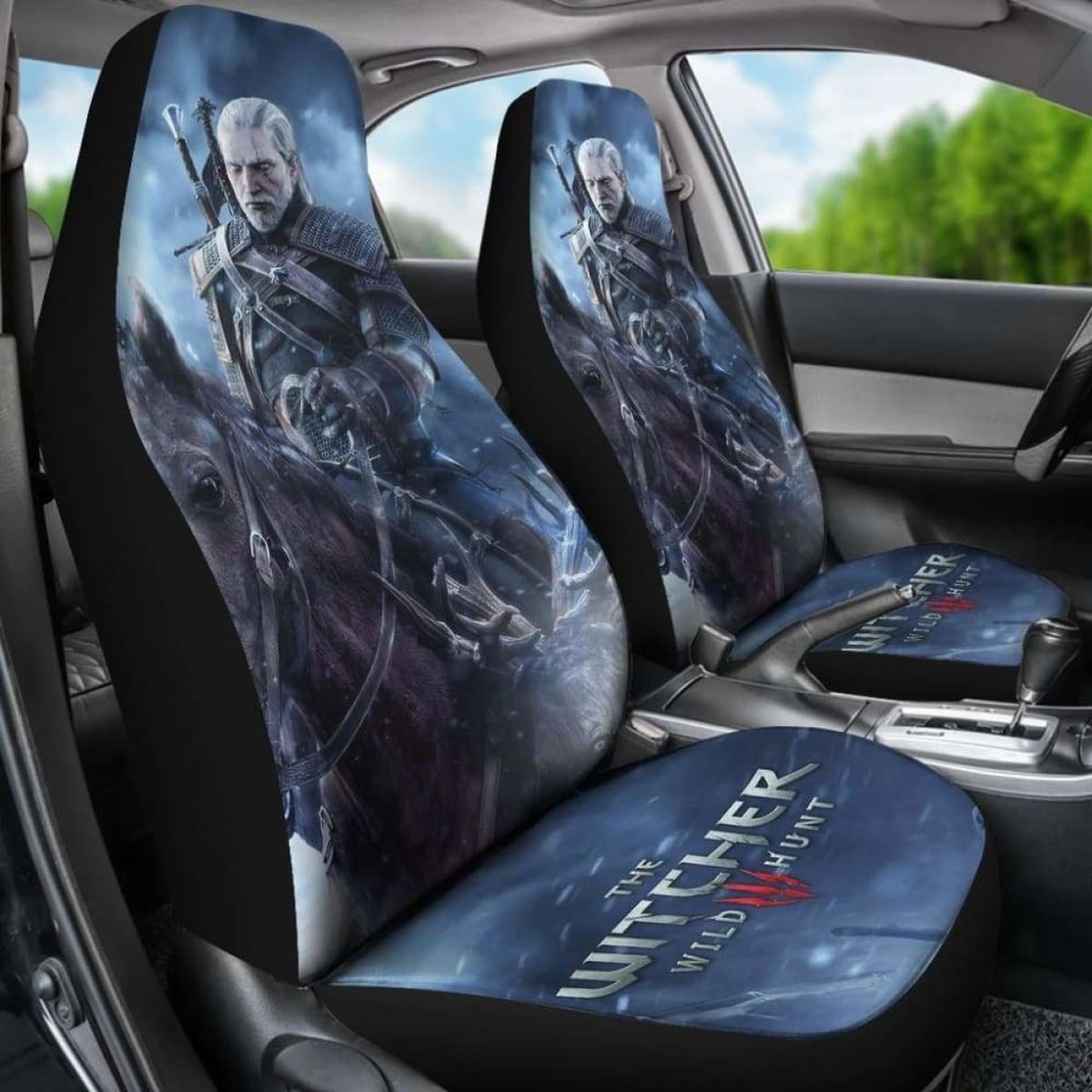 Geralt The Witcher 3: Wild Hunt Car Seat Covers Game Universal Fit 051012