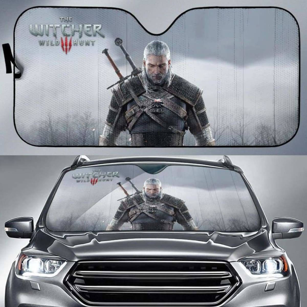 Geralt The Witcher 3: Wild Hunt Car Sun Shades Game Fan Gift Universal Fit 051012
