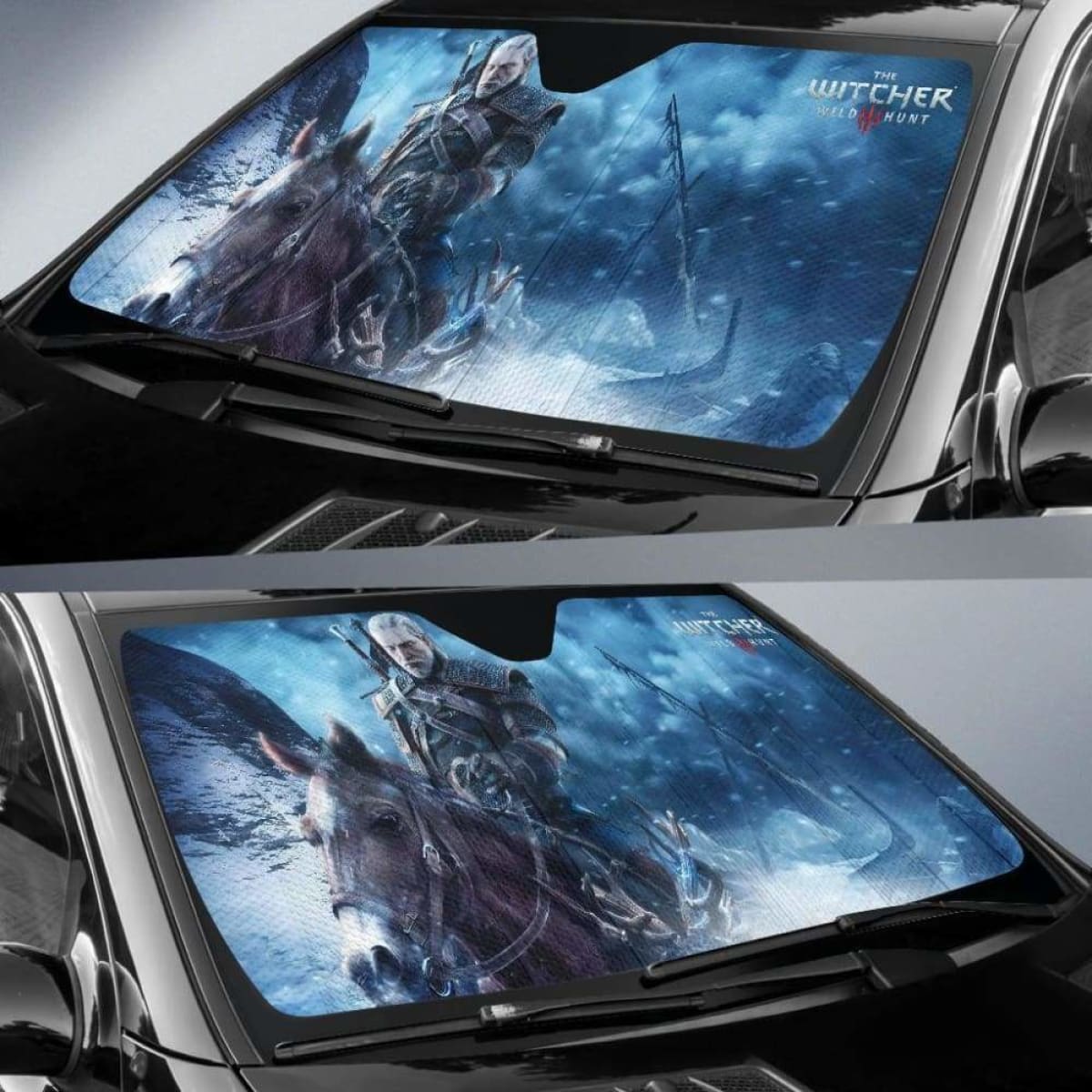 Geralt The Witcher 3: Wild Hunt Car Sun Shades Game Universal Fit 051012
