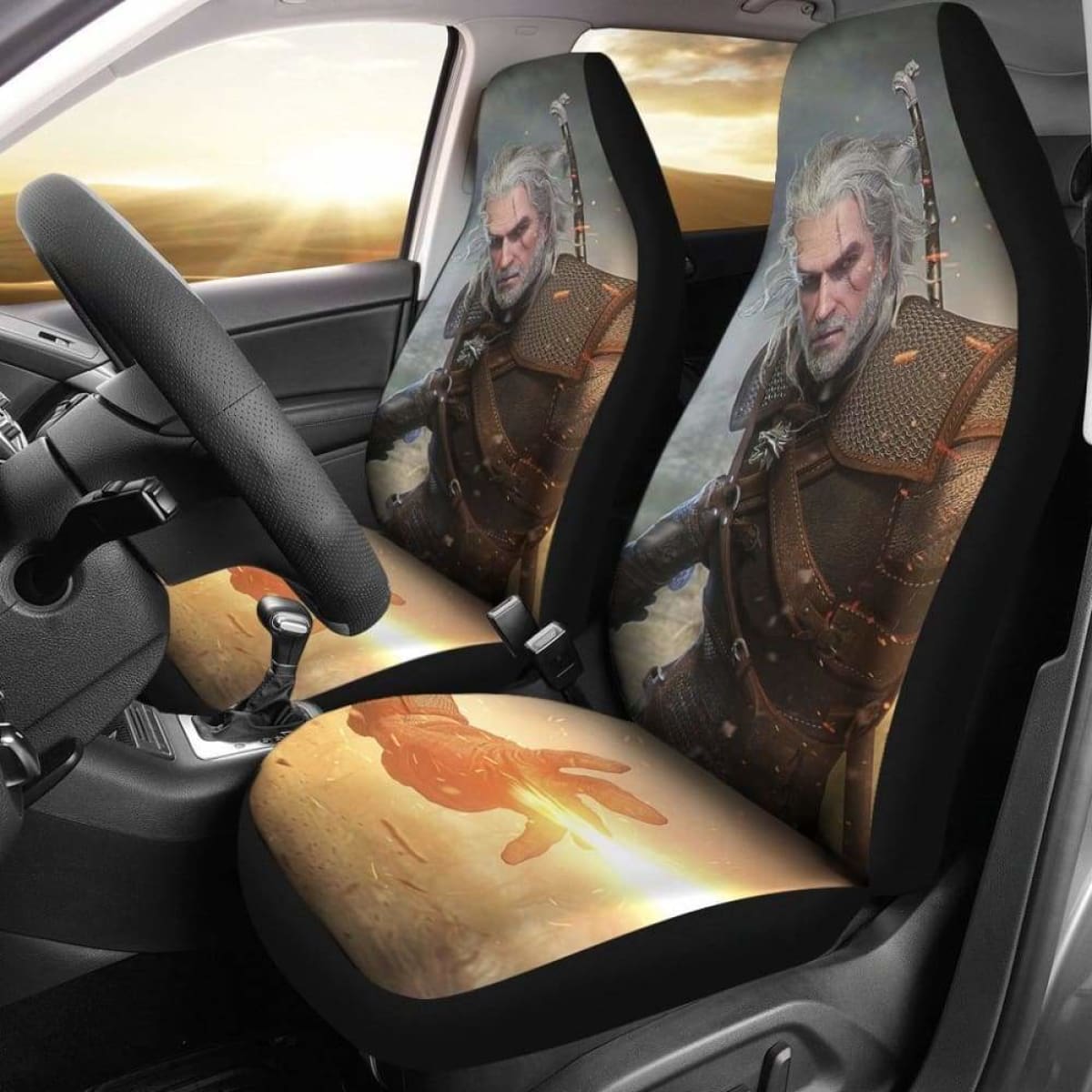 Geralt The Witcher 3: Wild Hunt Game Car Seat Covers Universal Fit 051012