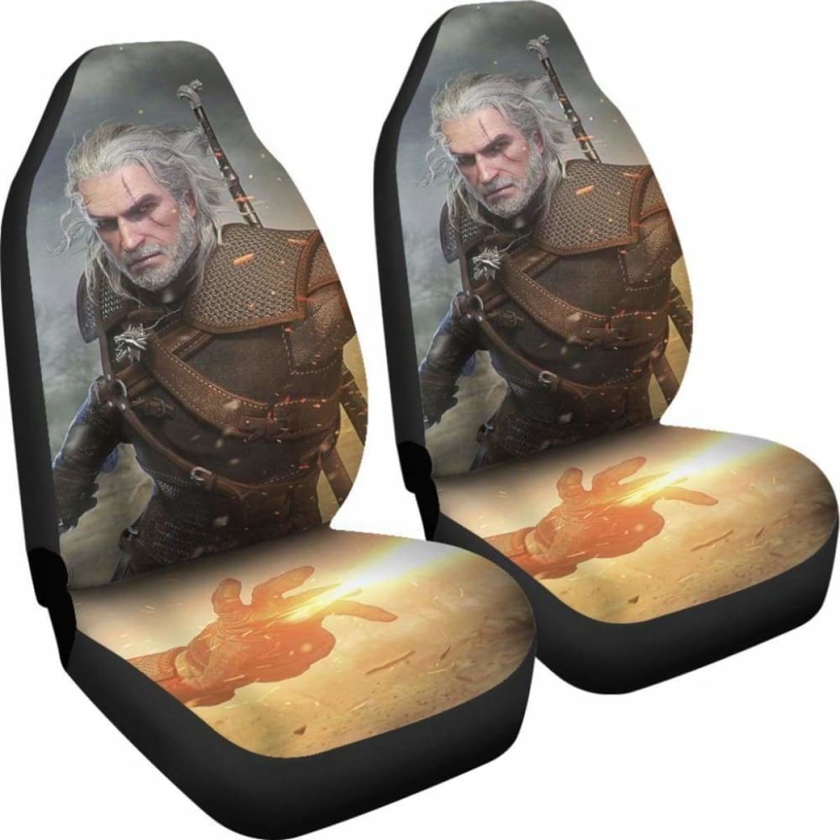 Geralt The Witcher 3: Wild Hunt Game Car Seat Covers Universal Fit 051012