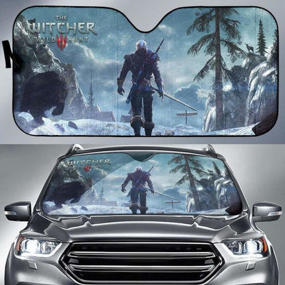 Geralt The Witcher 3: Wild Hunt Game Car Sun Shades Universal Fit 051012