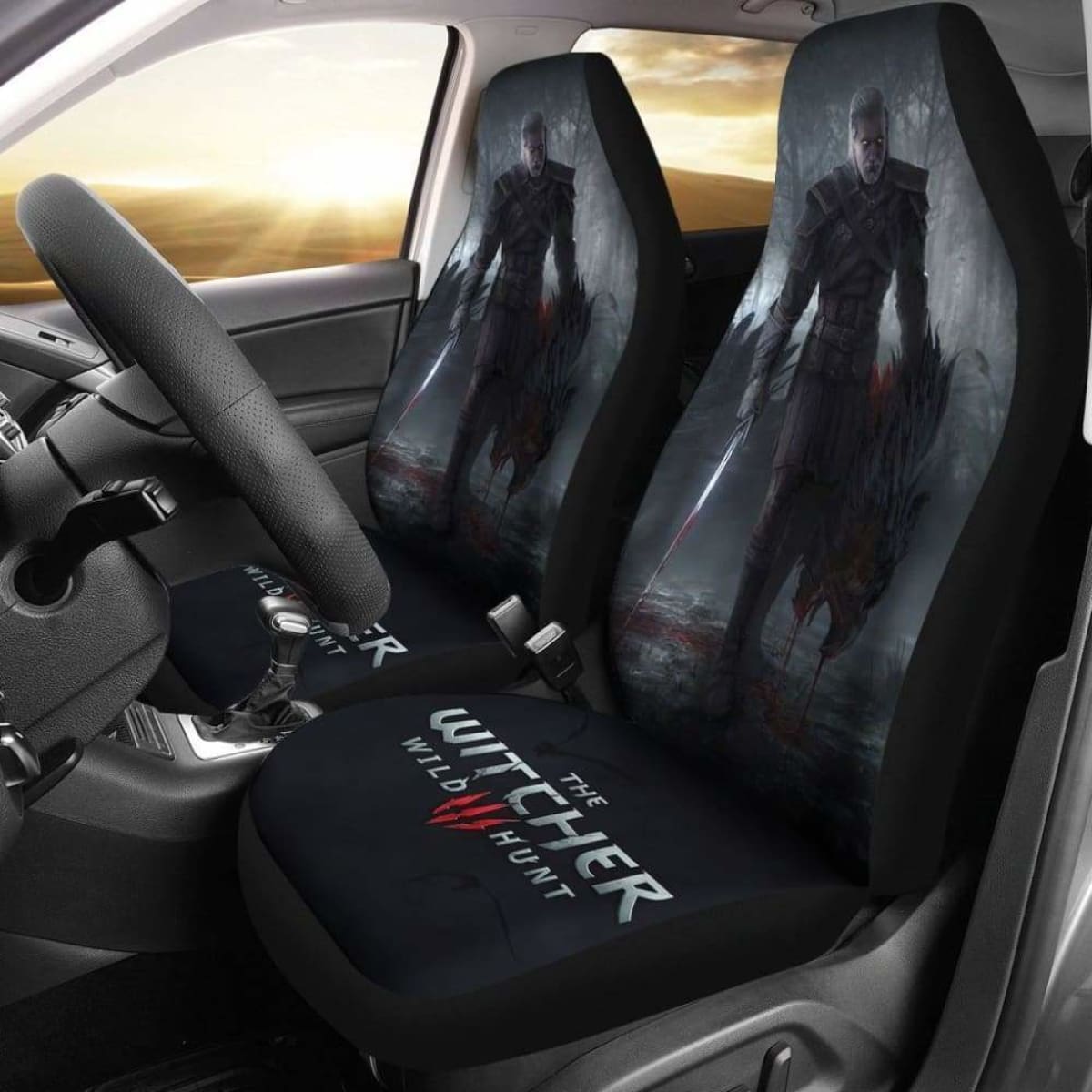 Geralt The Witcher 3: Wild Hunt Game Fan Gift Car Seat Covers Universal Fit 051012
