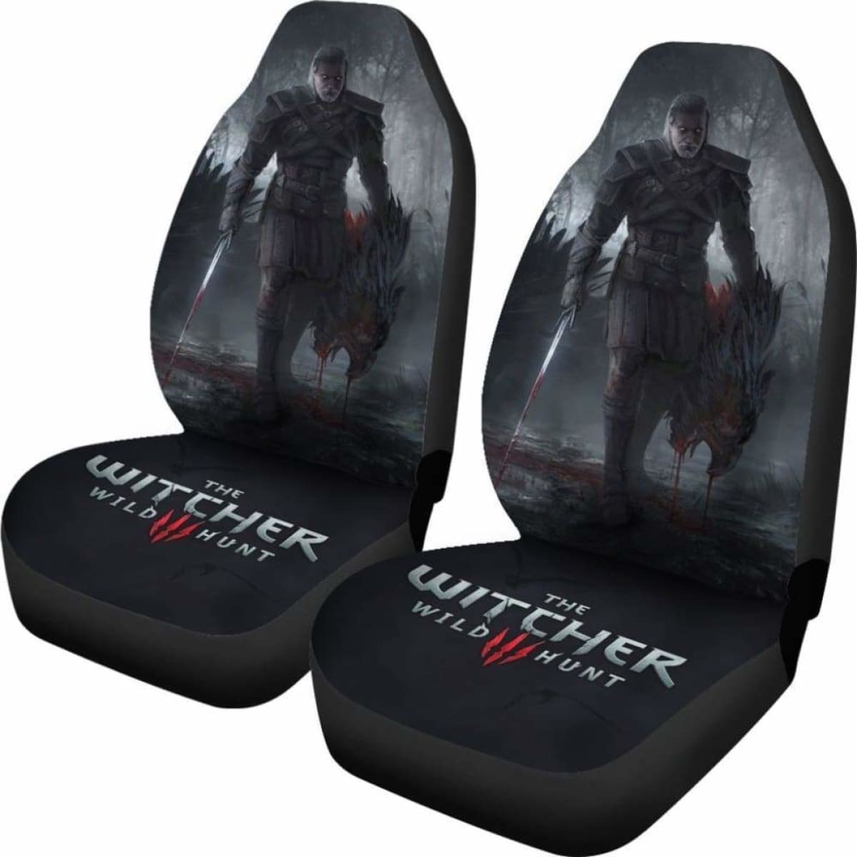 Geralt The Witcher 3: Wild Hunt Game Fan Gift Car Seat Covers Universal Fit 051012