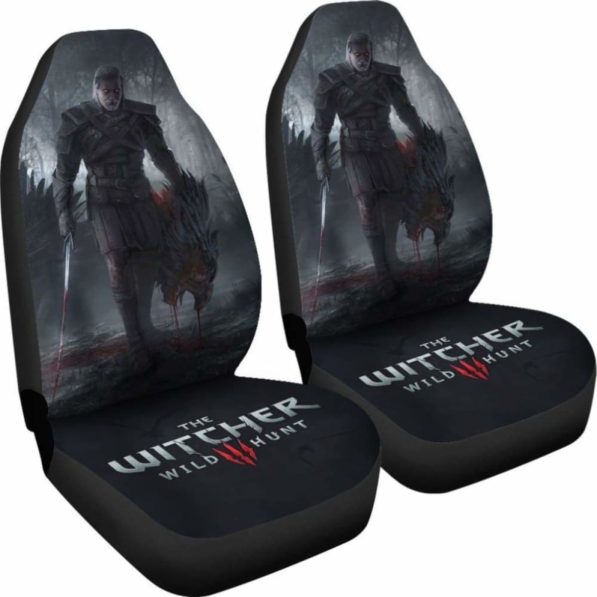 Geralt The Witcher 3: Wild Hunt Game Fan Gift Car Seat Covers Universal Fit 051012
