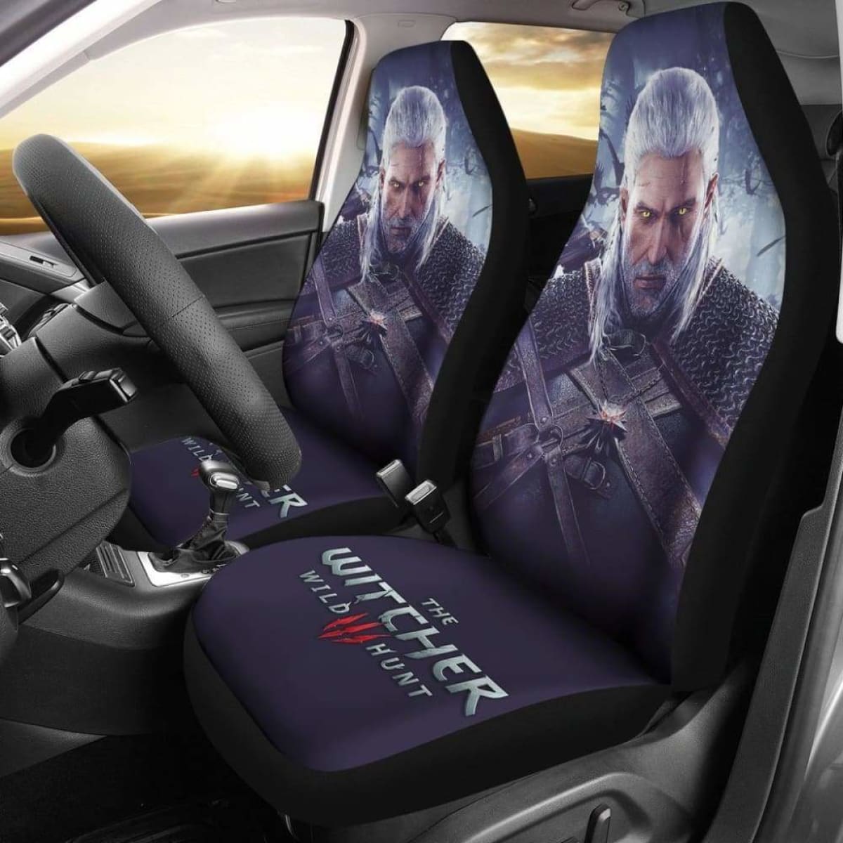 Geralt The Witcher 3: Wild Hunt Gaming 3D Car Seat Covers Universal Fit 051012