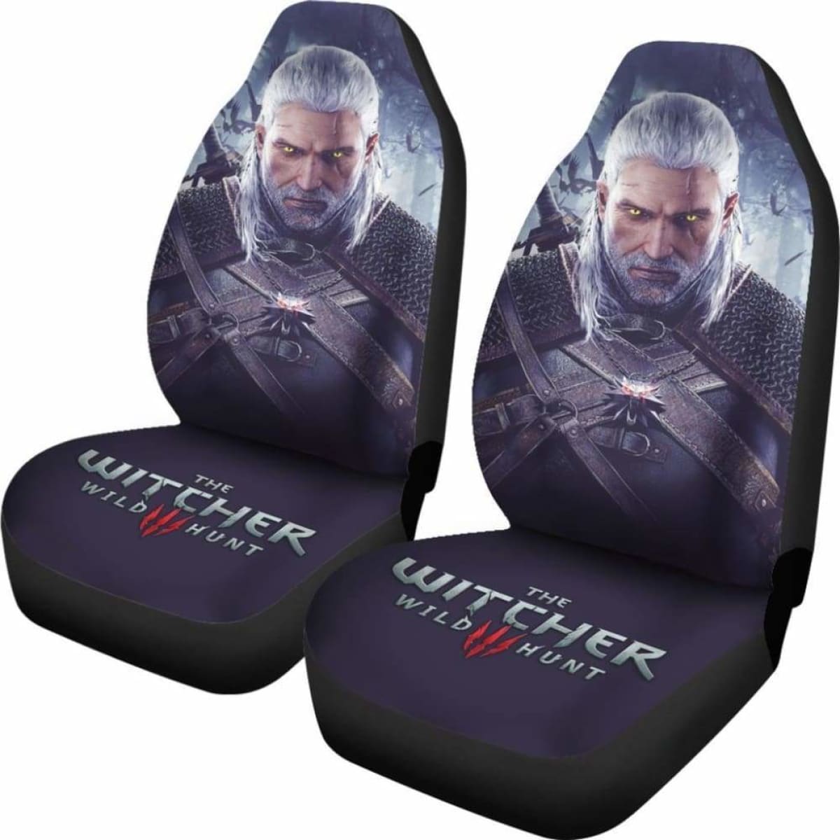 Geralt The Witcher 3: Wild Hunt Gaming 3D Car Seat Covers Universal Fit 051012