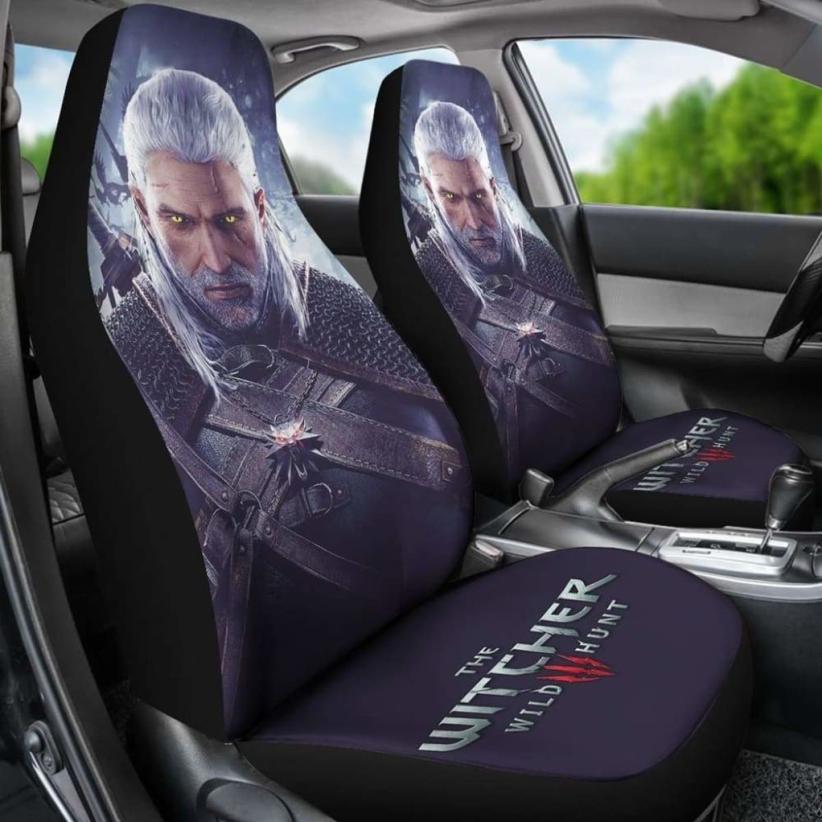 Geralt The Witcher 3: Wild Hunt Gaming 3D Car Seat Covers Universal Fit 051012