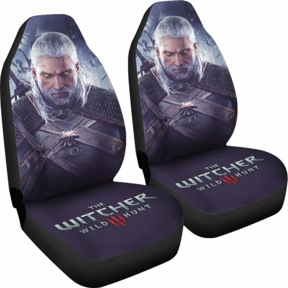 Geralt The Witcher 3: Wild Hunt Gaming 3D Car Seat Covers Universal Fit 051012