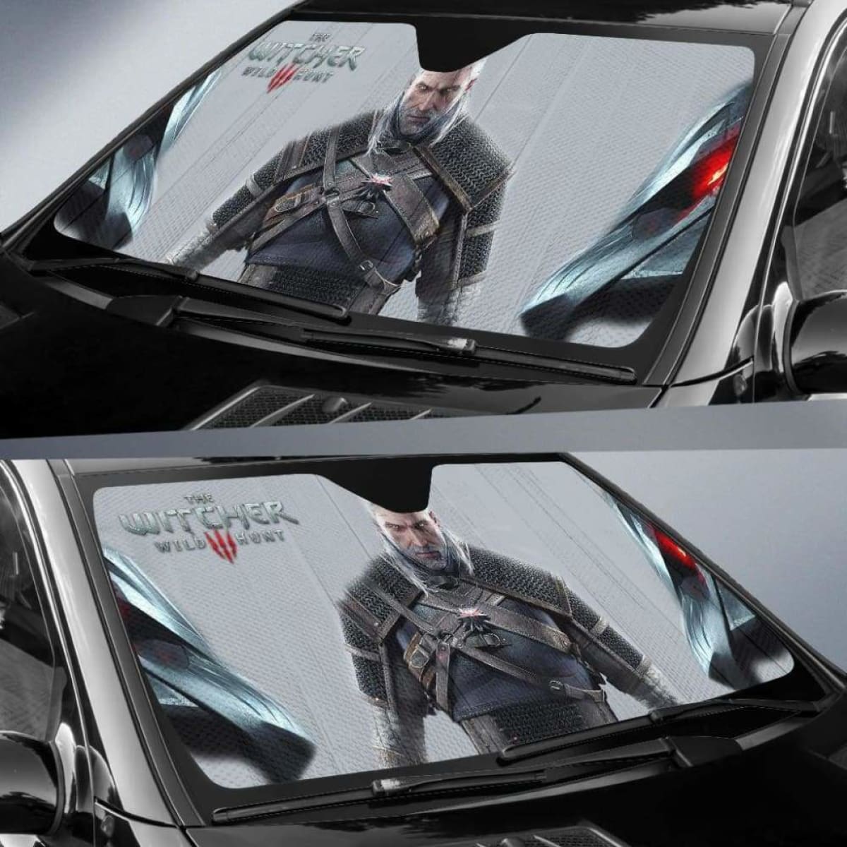 Geralt The Witcher 3: Wild Hunt Gaming 3D Car Sun Shades Universal Fit 051012
