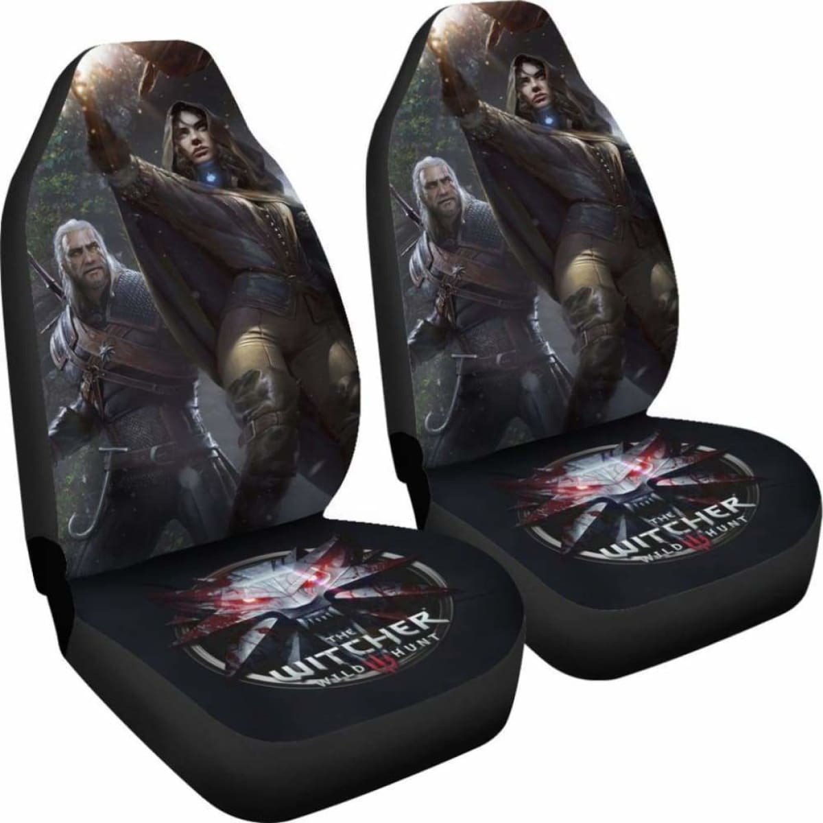 Geralt & Yennefer Car Seat Covers The Witcher 3: Wild Hunt Game Universal Fit 051012