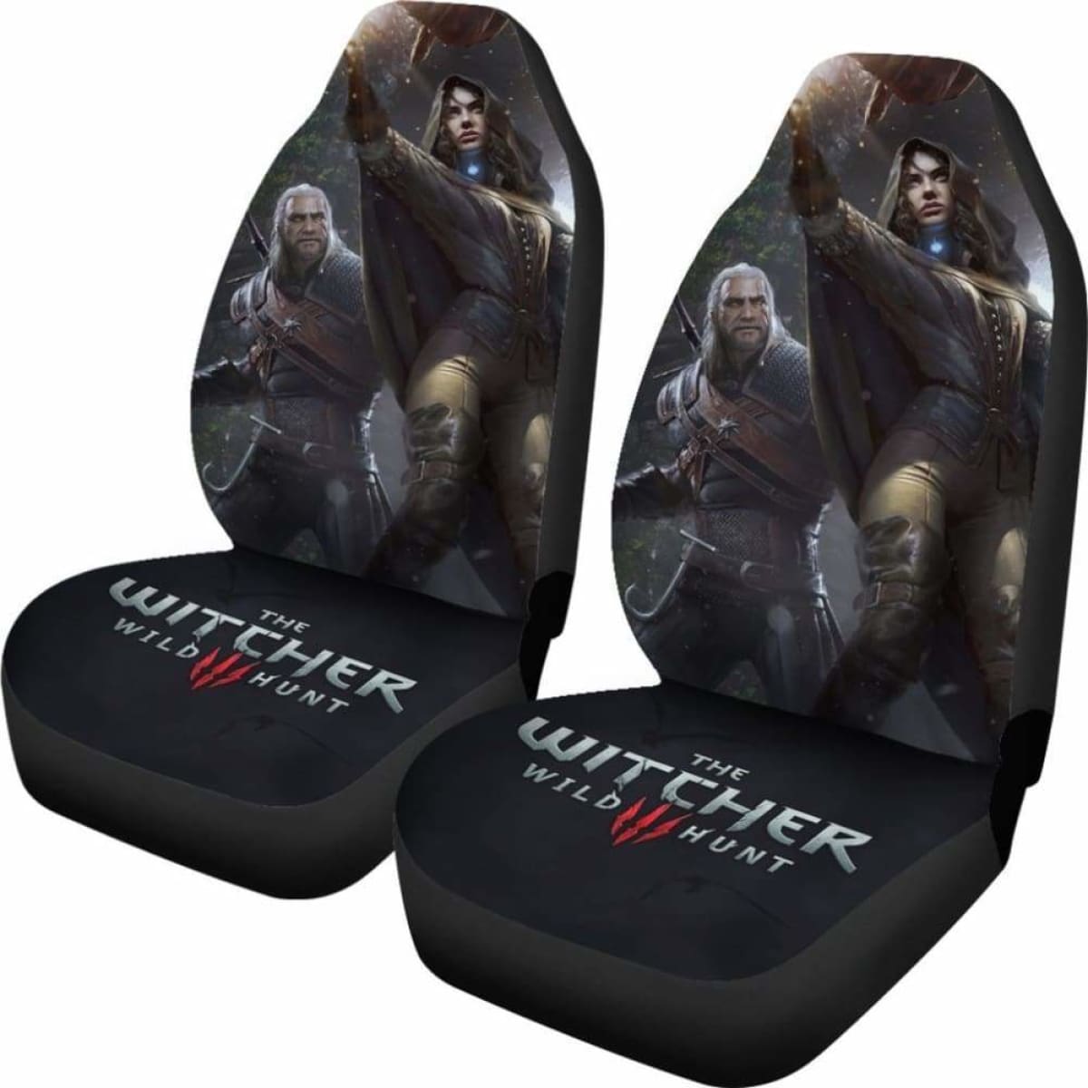 Geralt & Yennefer The Witcher 3: Wild Hunt Game Car Seat Covers Universal Fit 051012