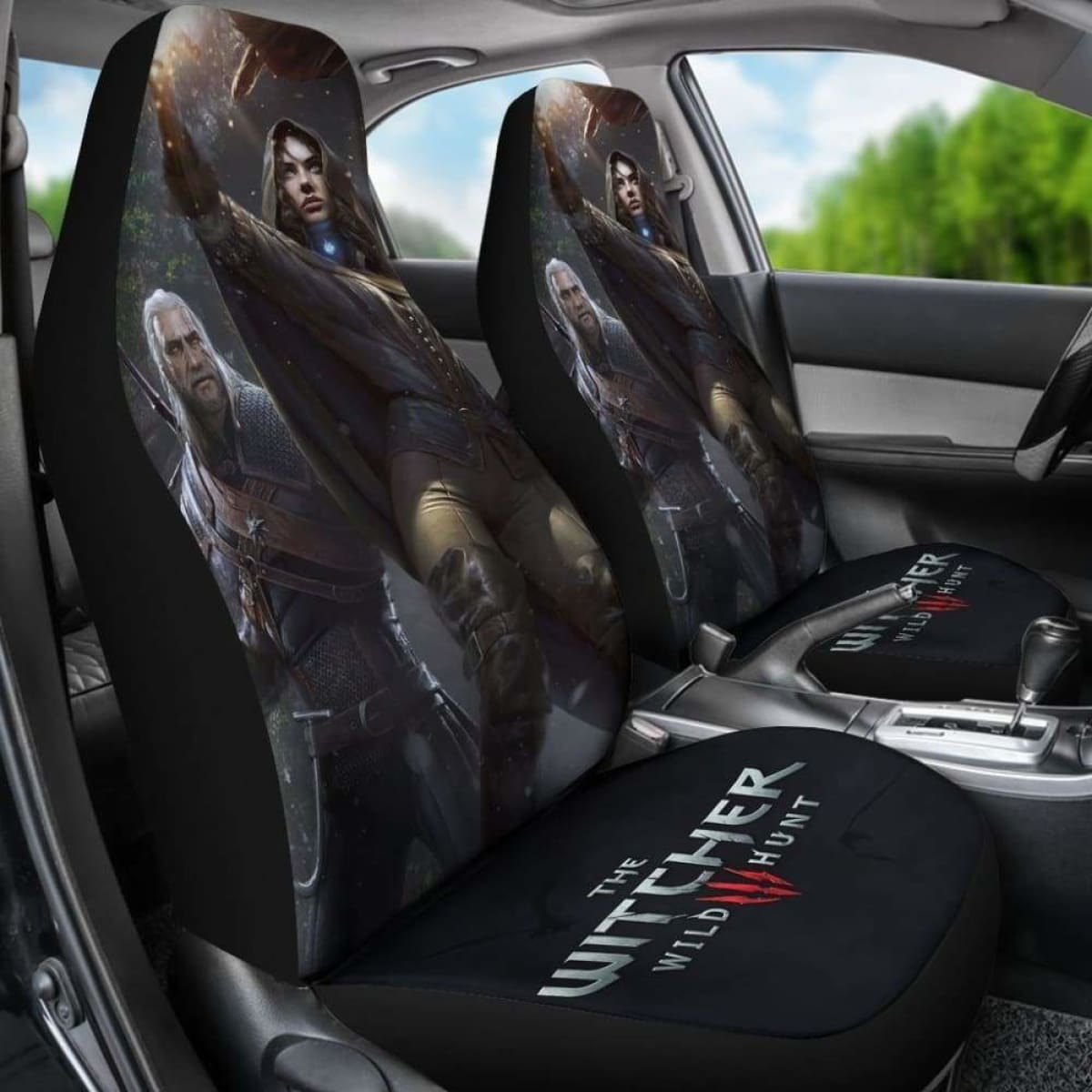 Geralt & Yennefer The Witcher 3: Wild Hunt Game Car Seat Covers Universal Fit 051012