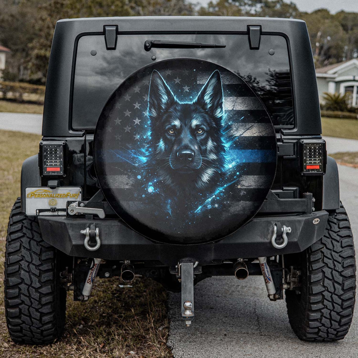 German Shepherd Car Accessories Leather Spare Tire Cover