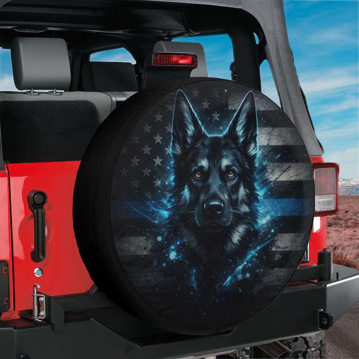 German Shepherd Car Accessories Leather Spare Tire Cover